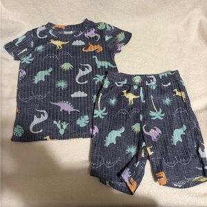 Topia Kids Dinosaur Pajama Set - Multicolor on Dark Gray